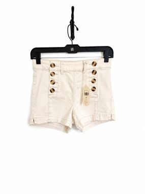 Altar'd State Cream High-Waist Sailor Button Shorts
